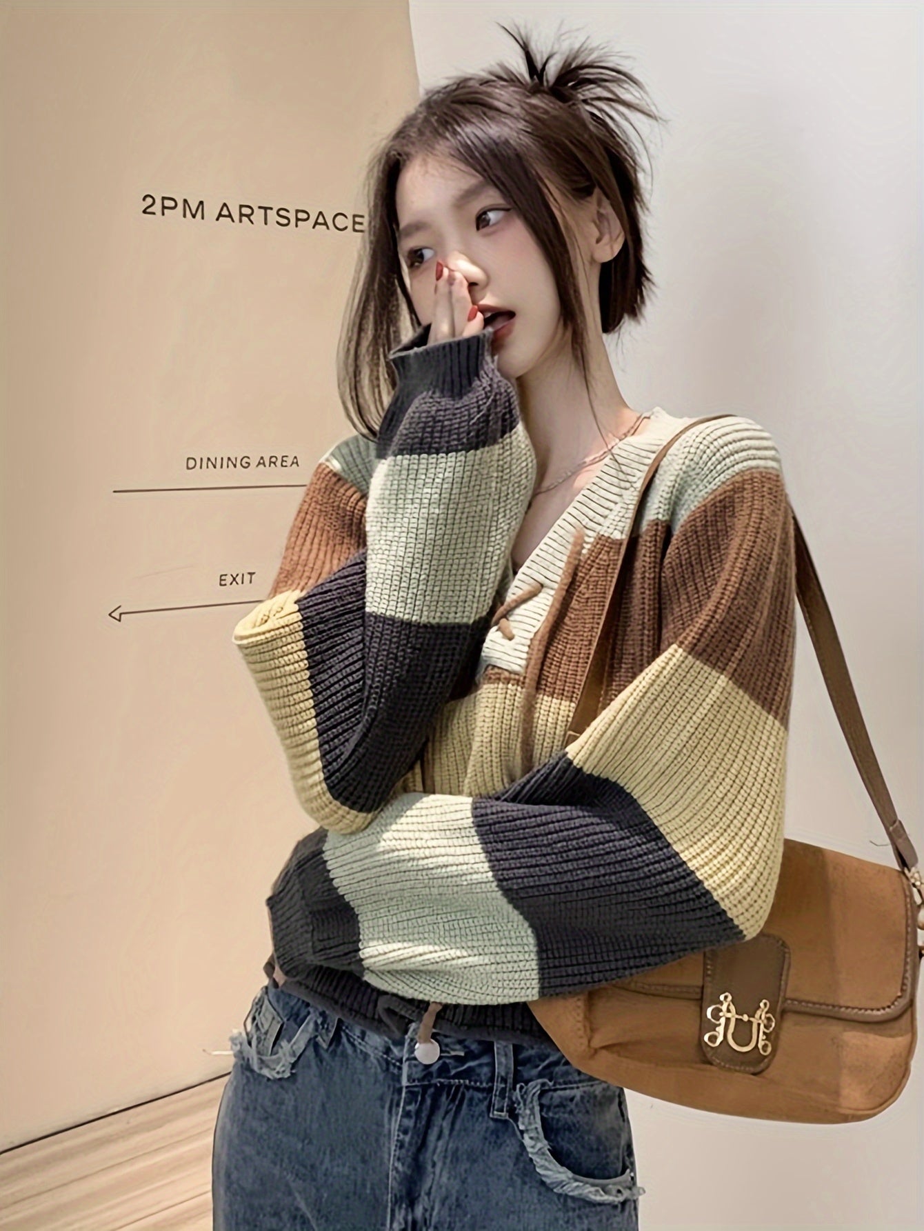 Cozy Striped V-Neck Sweater