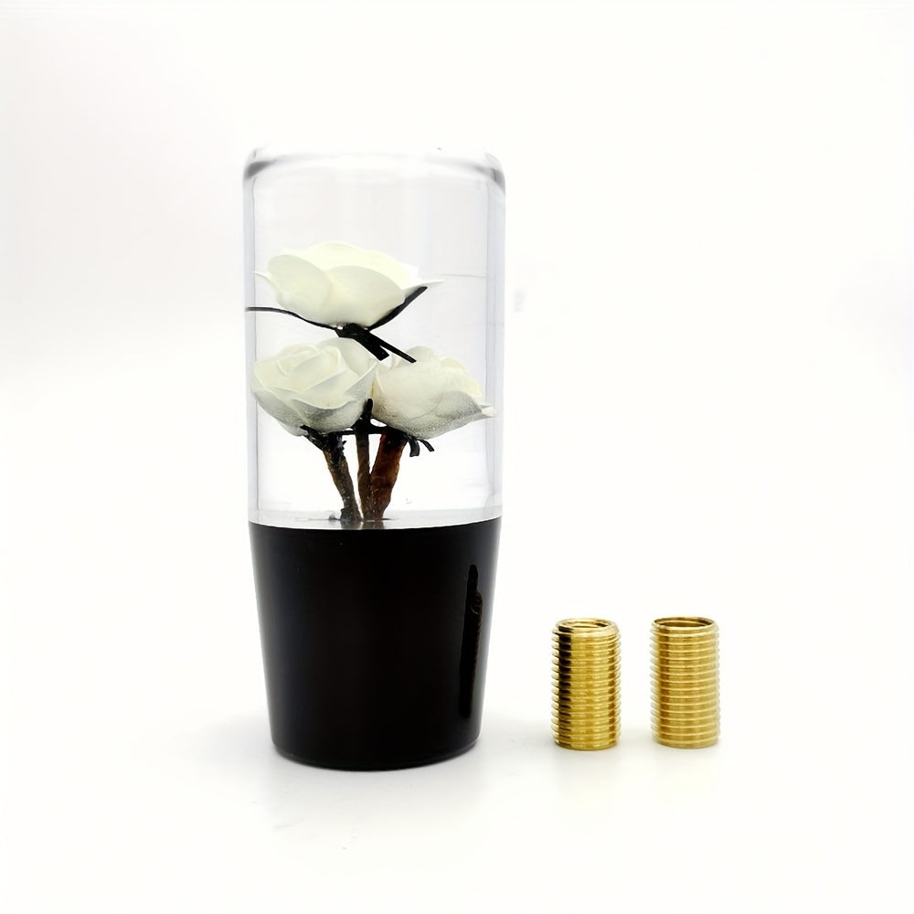 Unique Rose-Shaped 4" Resin Crystal Gear Shift Knob
