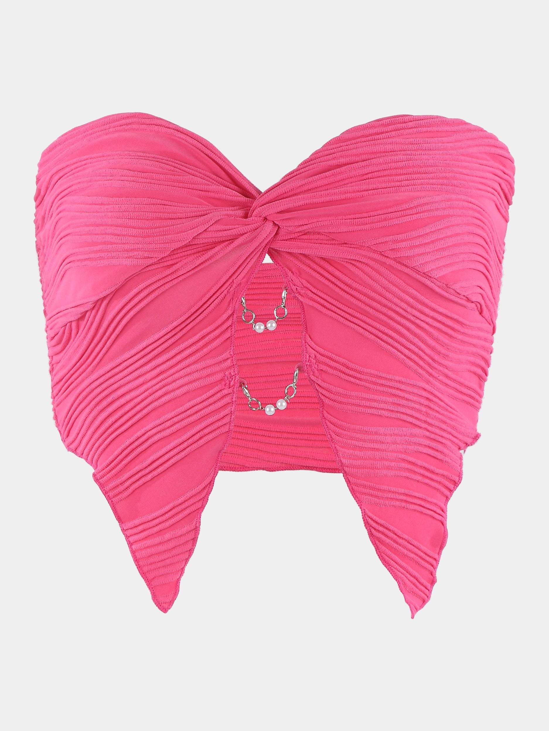 Strapless Asymmetrical Chain Top