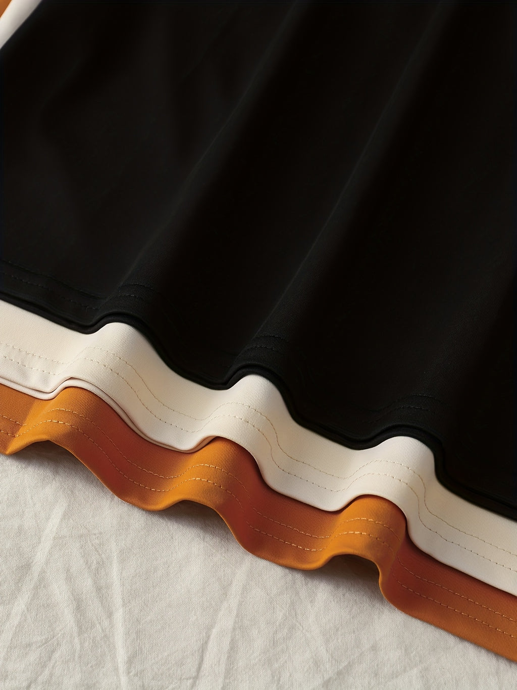 [3pcs} Long Dress Set with Short Sleeves