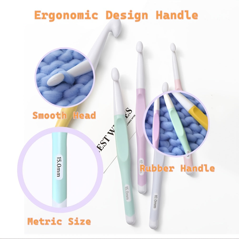 {5pcs} Large Ergonomic Crochet Hooks Set