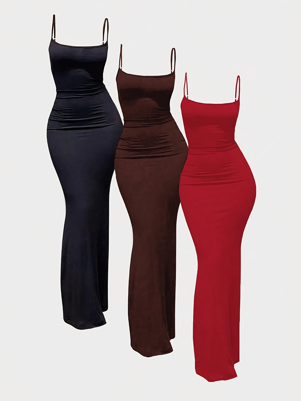 {3pcs} Spaghetti Suspender Dress Set