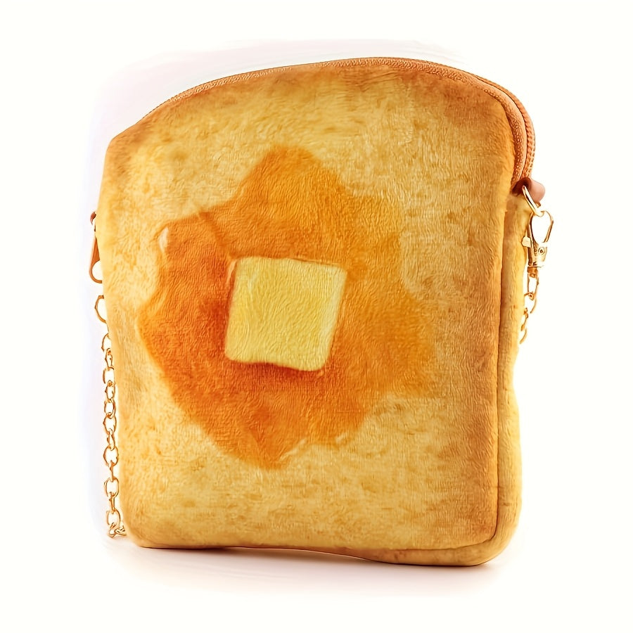 Toast-Shaped Crossbody Bag