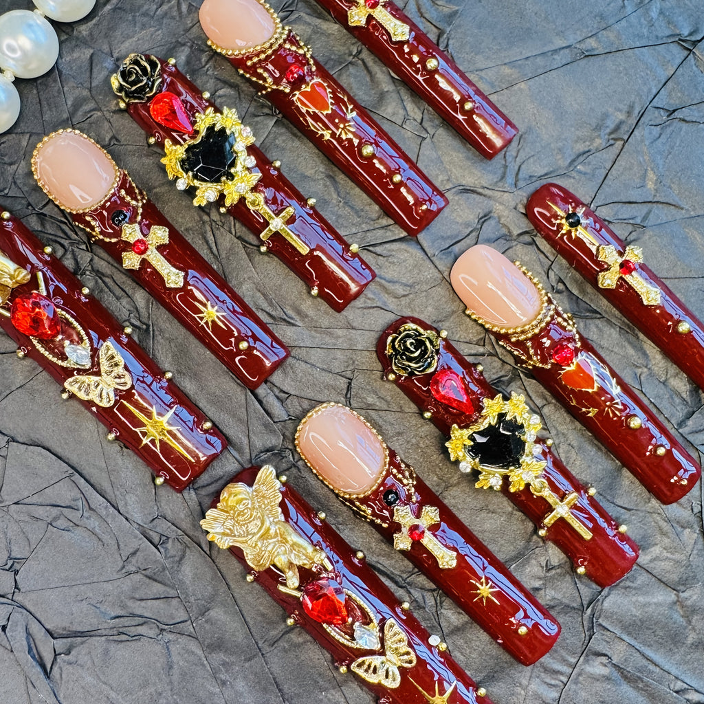 {10pcs} Gothic Press On Nails Set