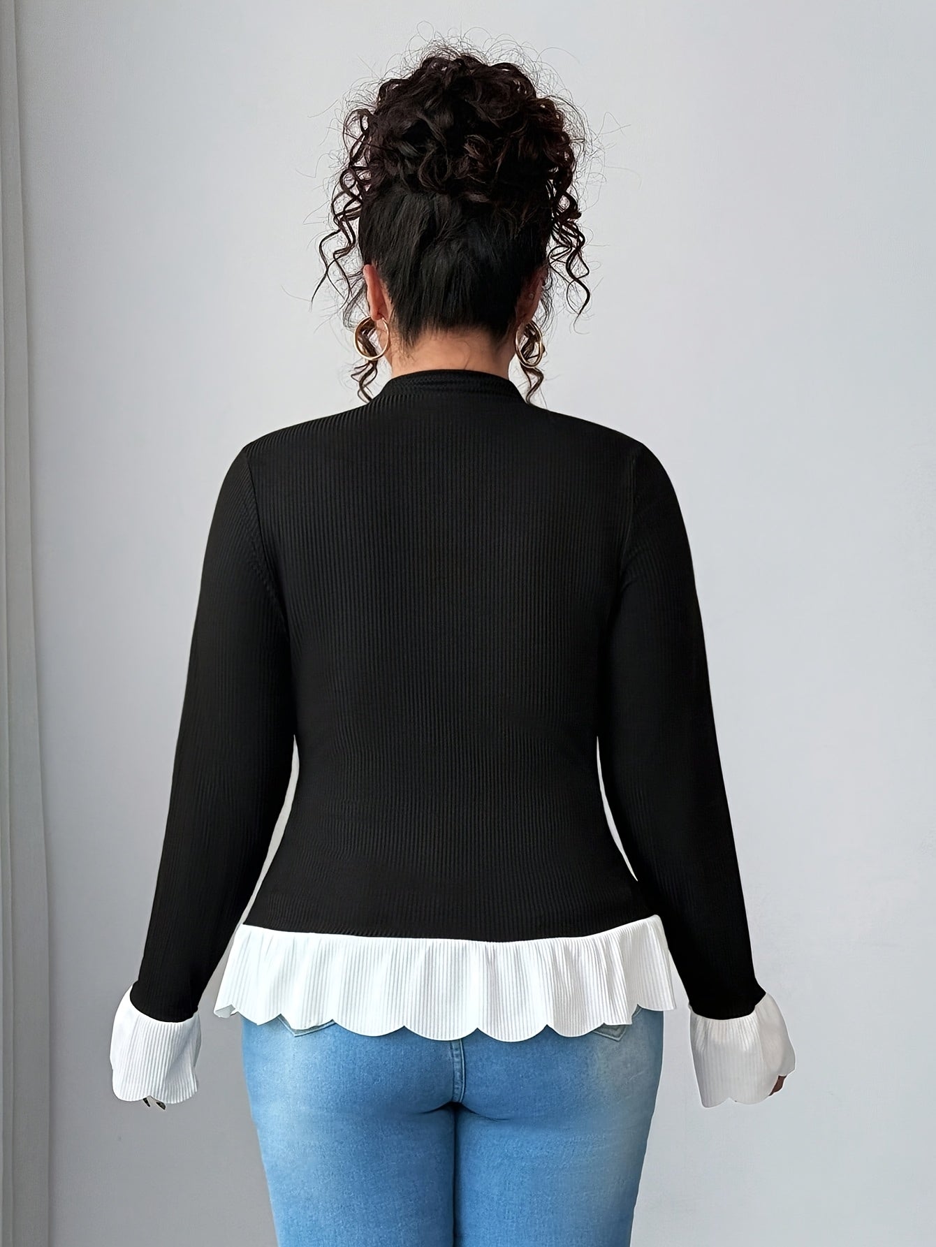 Elegant High Neck Long Sleeve Top