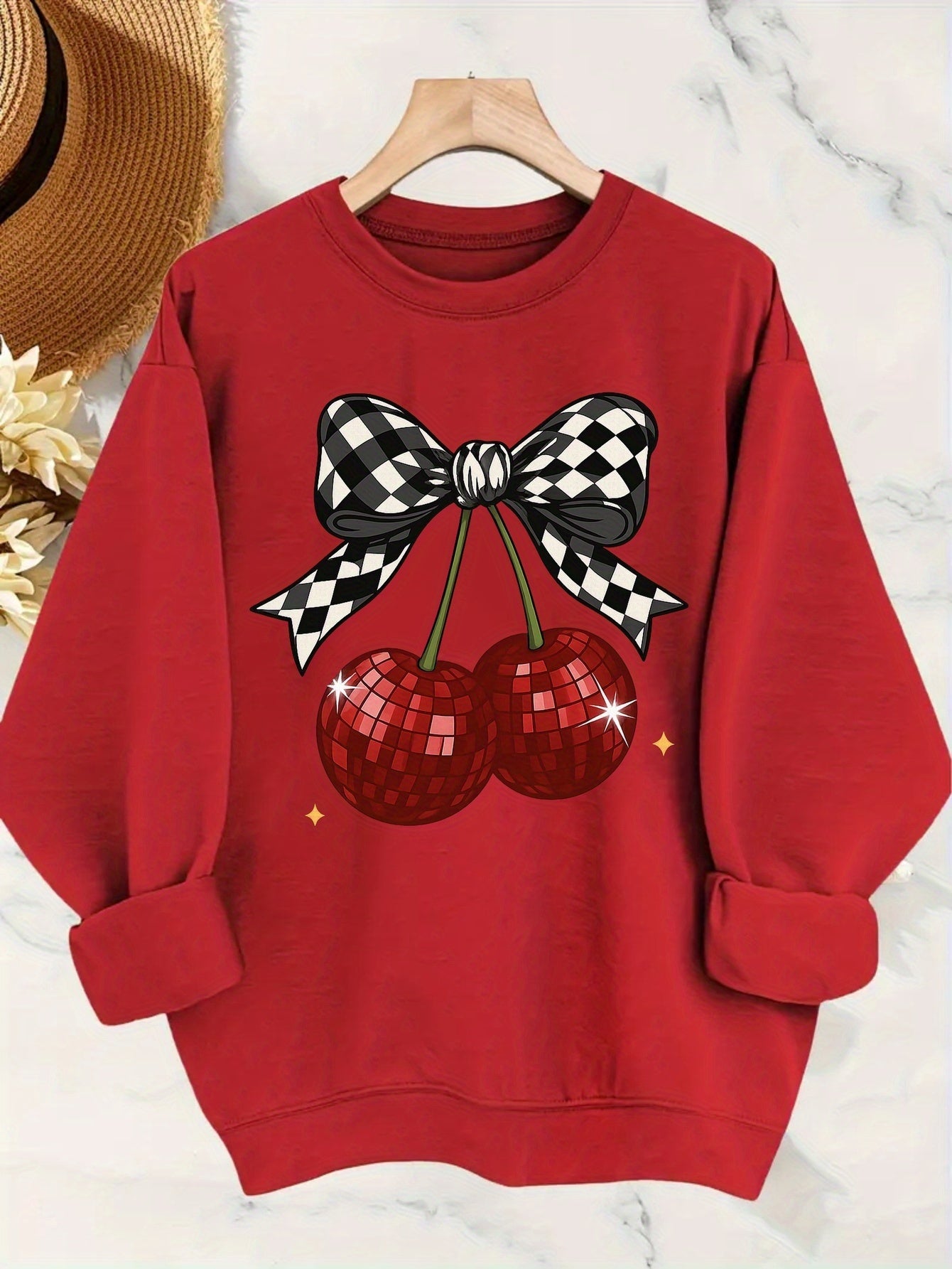Crew Neck Sweatshirt Disco Cherry