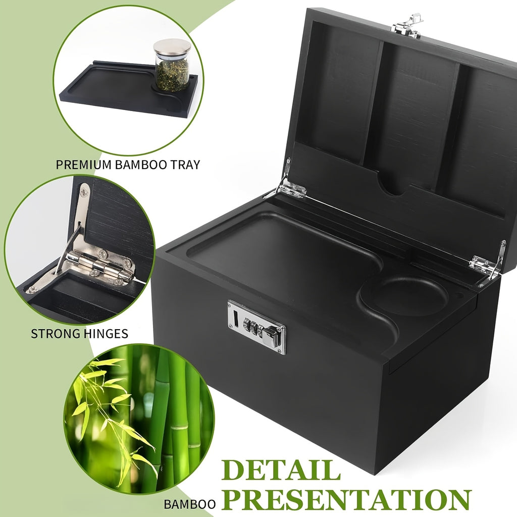 Large Bamboo Storage Box with Combination Lock