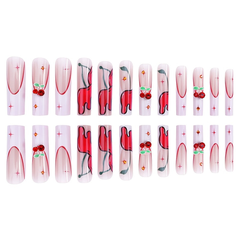 Cherry Fake Nails