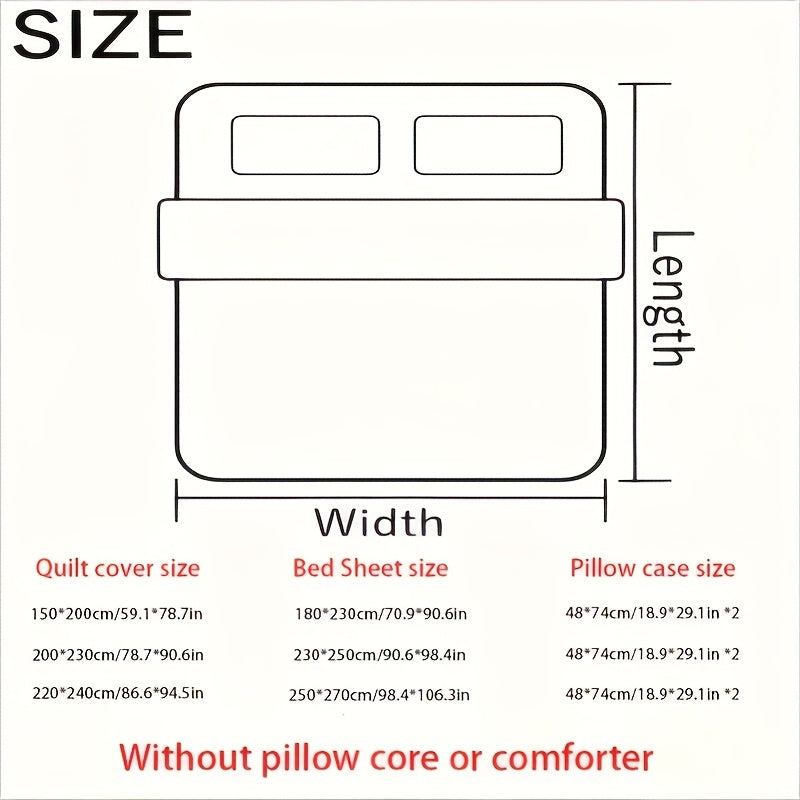 {4pcs} Shell-Edge Embroidery Duvet Set