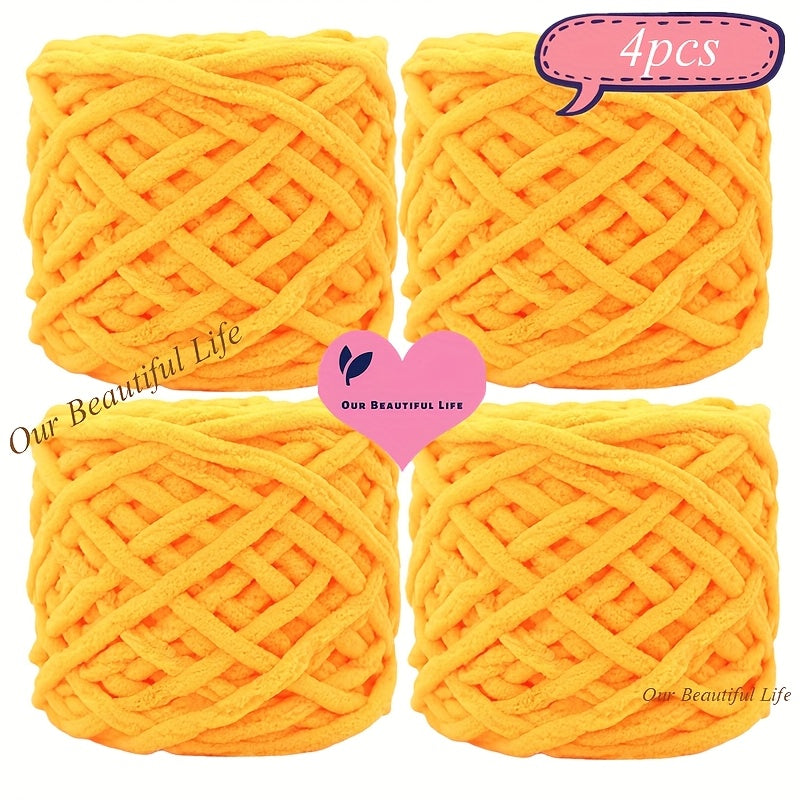 {4pcs} Ultra-Bulky Polyester Yarn