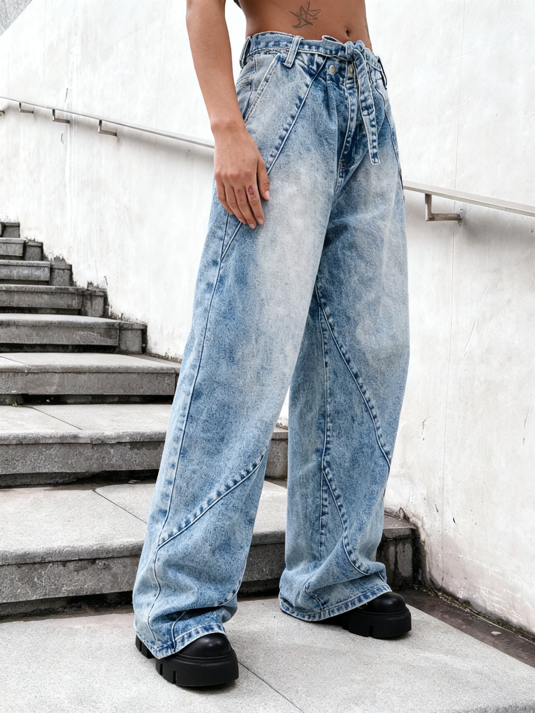 Wide-Leg Straight Leg Pants