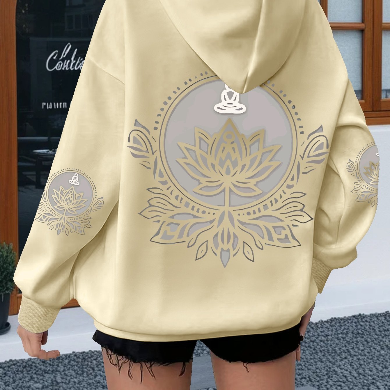 Hoodie with for Lotus Flower Graphic