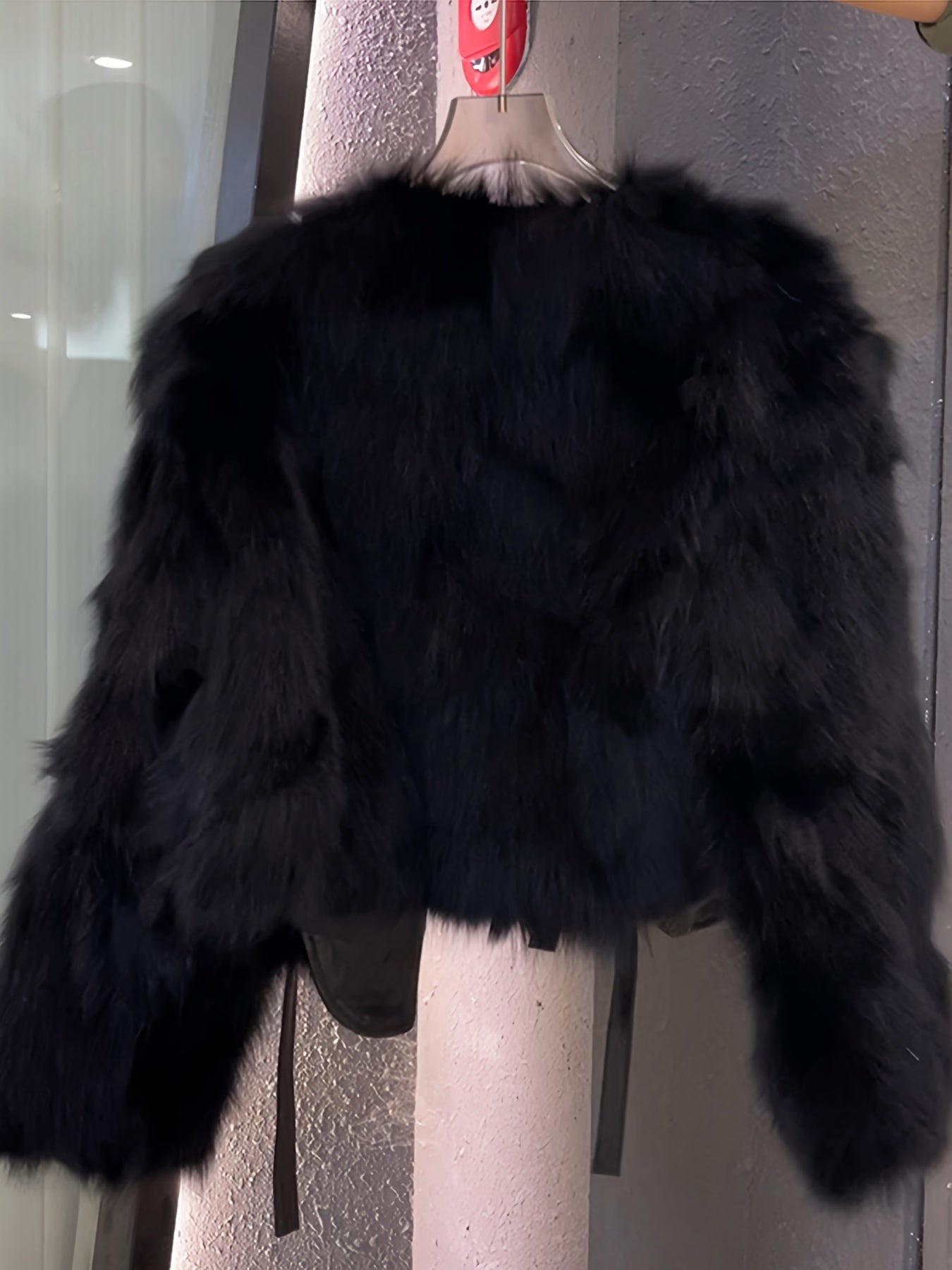 Elegant Fur-like Exterior, H-Silhouette Short Jacket