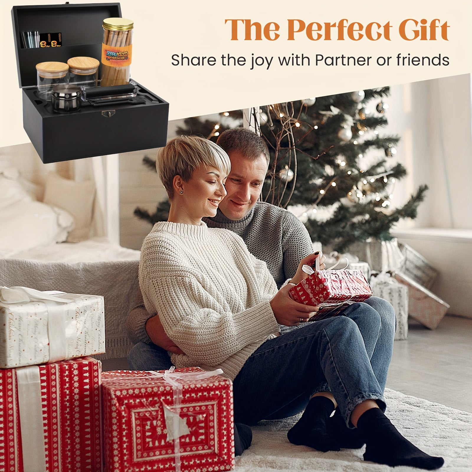 Large Bamboo Stash Box with Removable Tray Kit