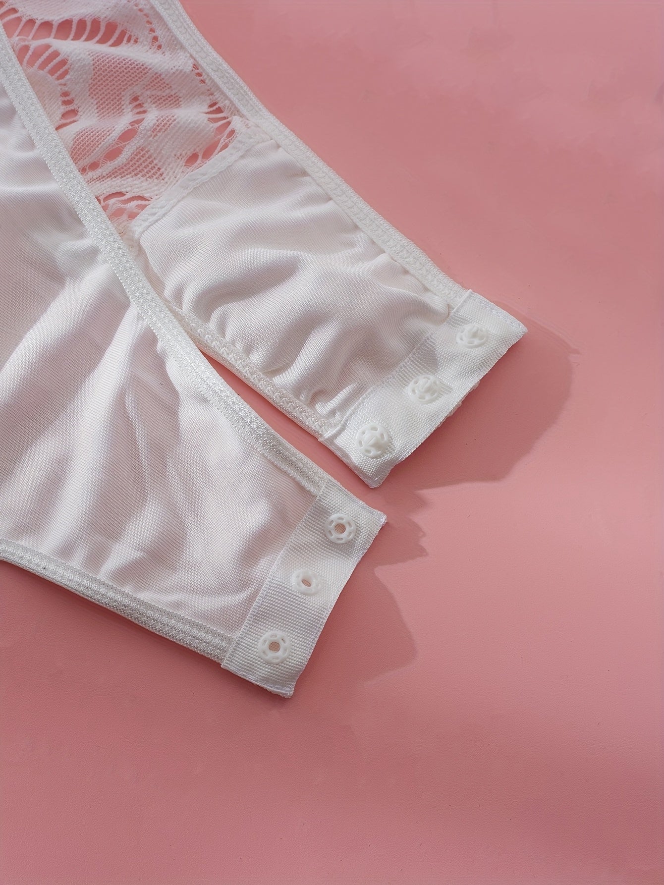 Floral Lace Teddy Bodysuit with Hollow-Out Design