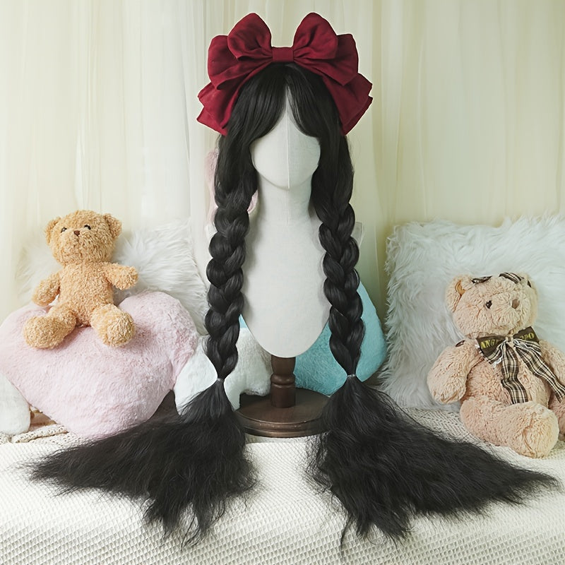 Chic 44-Inch Long Curly Princess Wig with Bangs