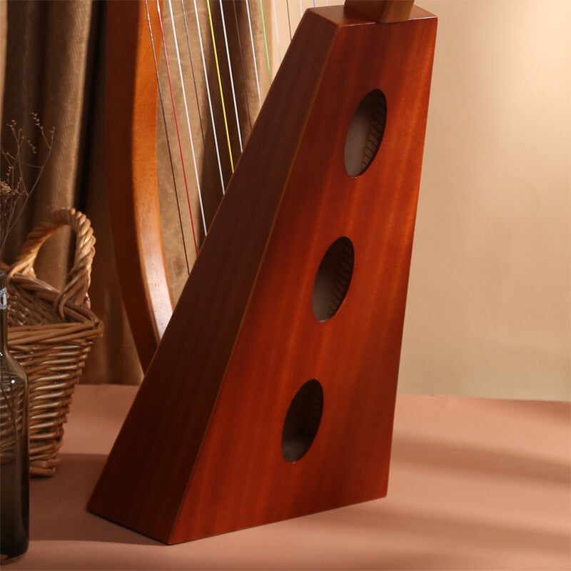 19 String Mahogany Solid Wooden Lyre Harp