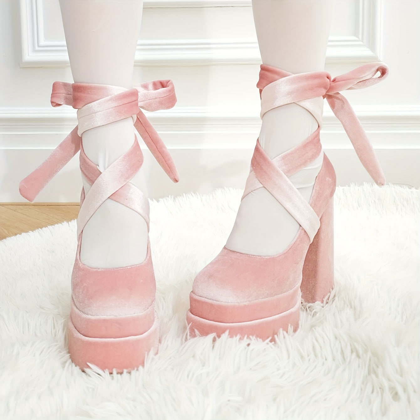 Chunky Platform Mary Jane High Heels