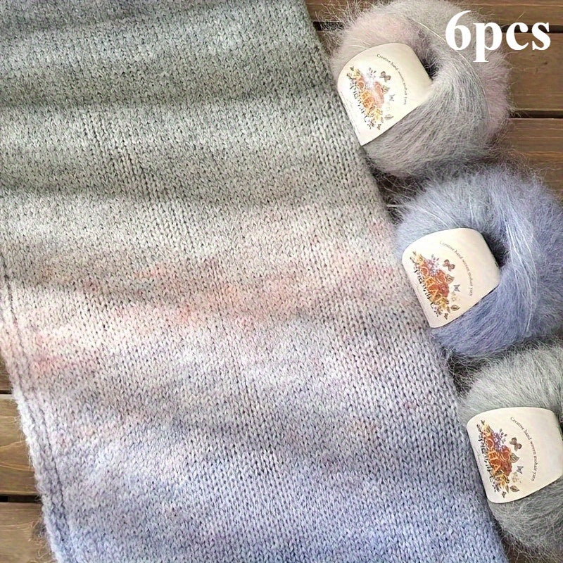 {6pcs} Soft Multicolor Gradient Yarn