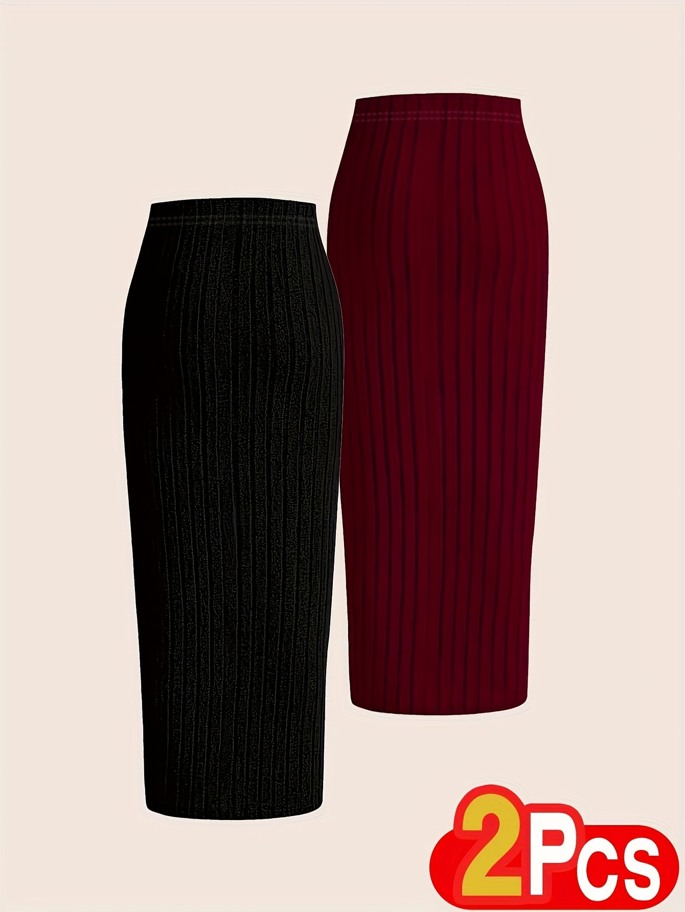 High-Waisted Stretch Pencil Skirt Set