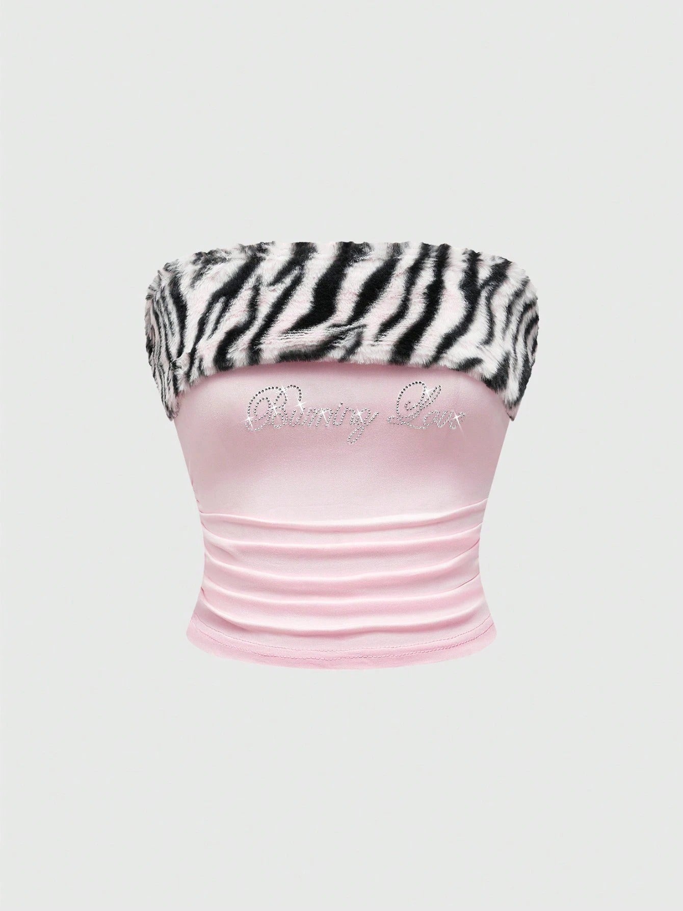 "Burning Love" Tiger Fur & Rhinestone Tube Top