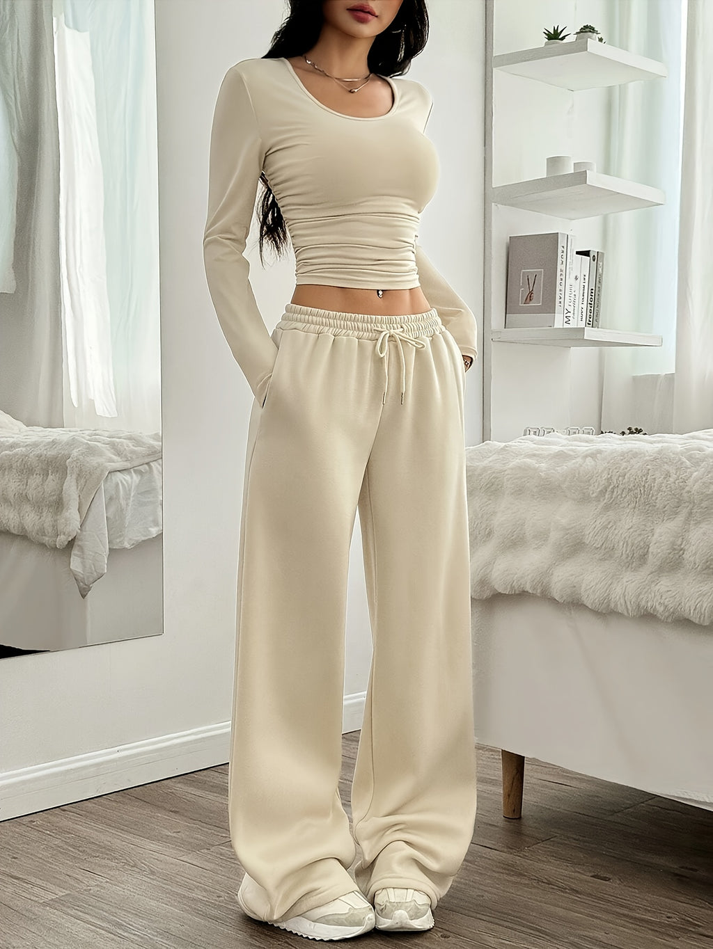 Women's Casual Long Sleeve Pants Set