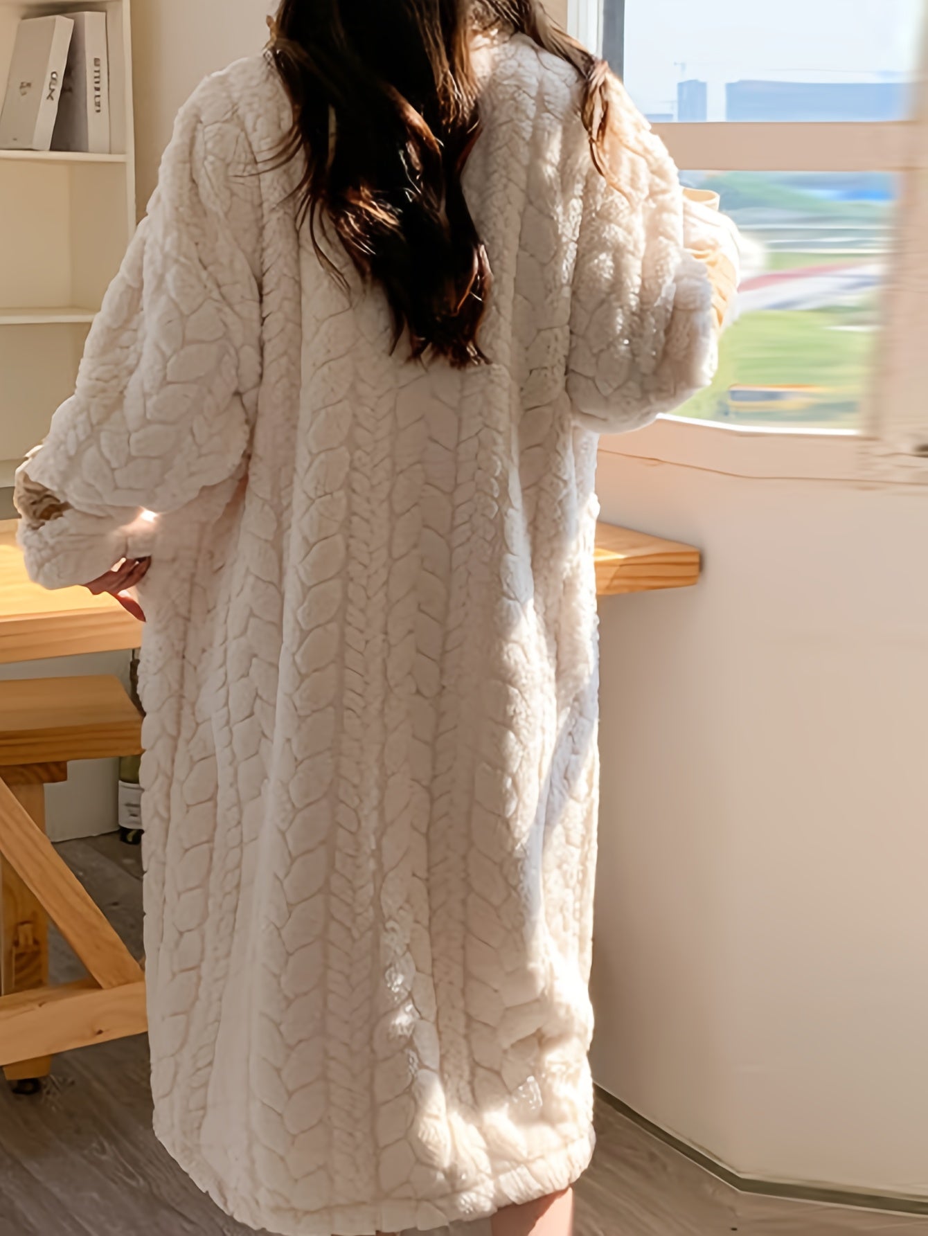 Winter Plush Fleece Kimono Robe
