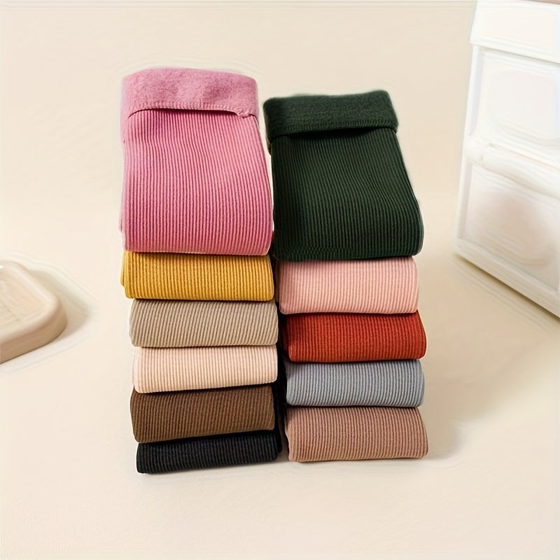 11 Pairs Women's Split-Toe Mid-Calf Socks with Thumb & Two-Toe Design - Warm Winter Thermal Crew Socks, Vibrant Solid Color, Machine Washable for Casual & Formal Outfits, Stylish Cold Feet, Slouchy Sock Style