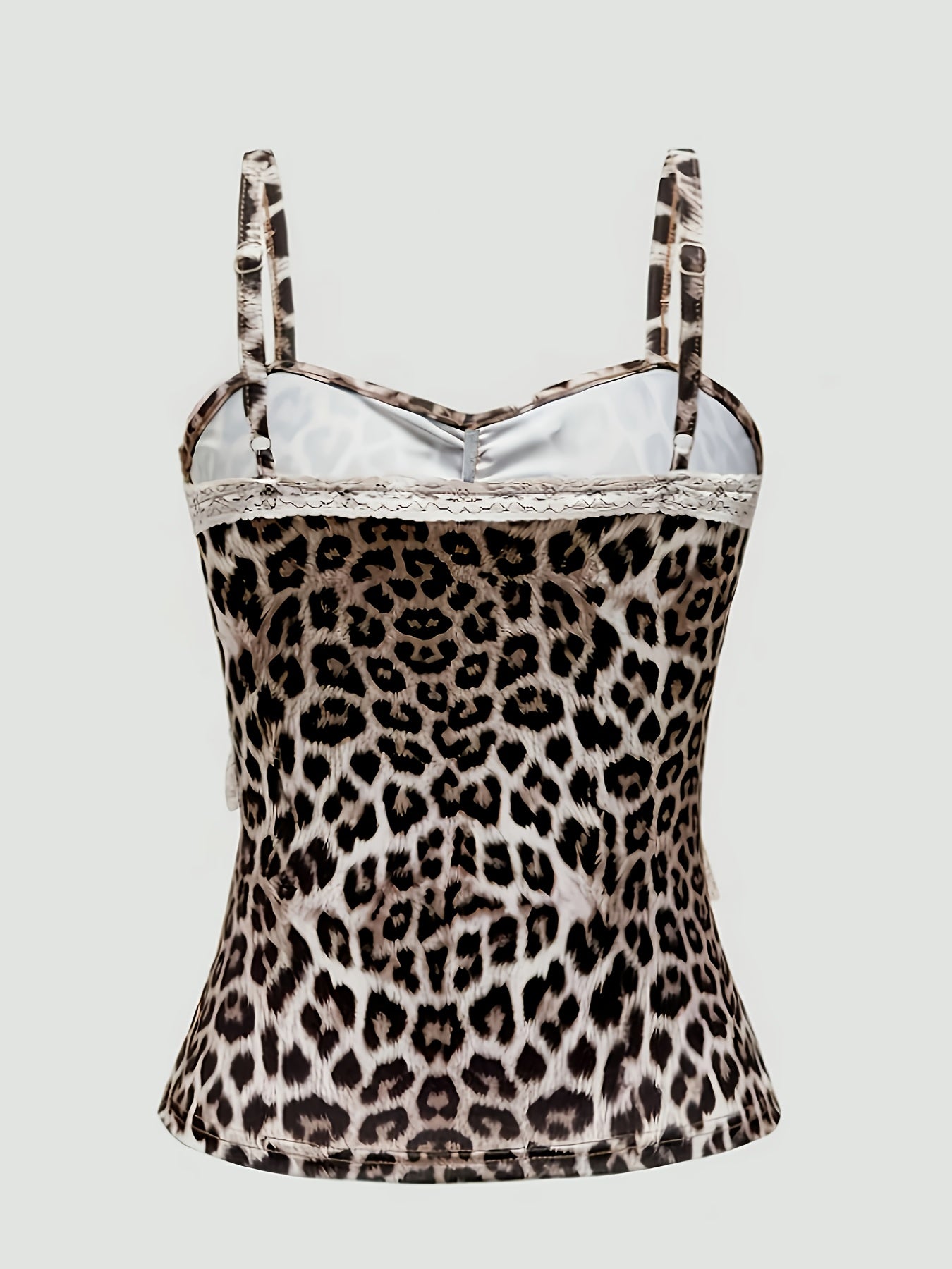 Leopard Print & Lace Trim Camisole