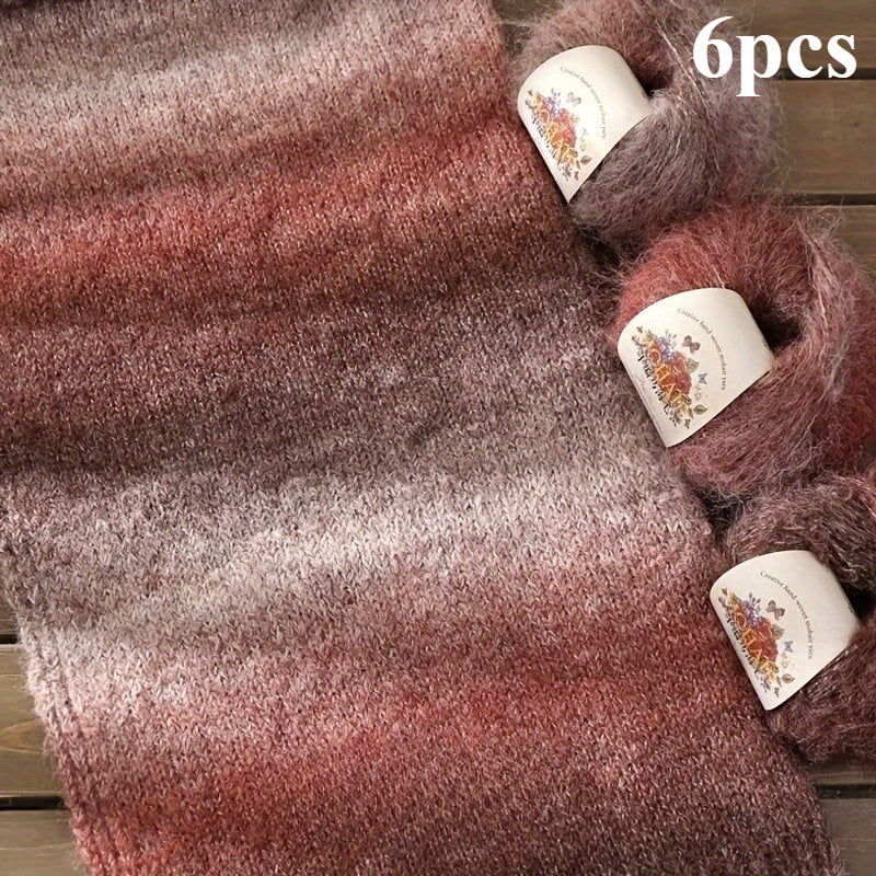 {6pcs} Soft Multicolor Gradient Yarn