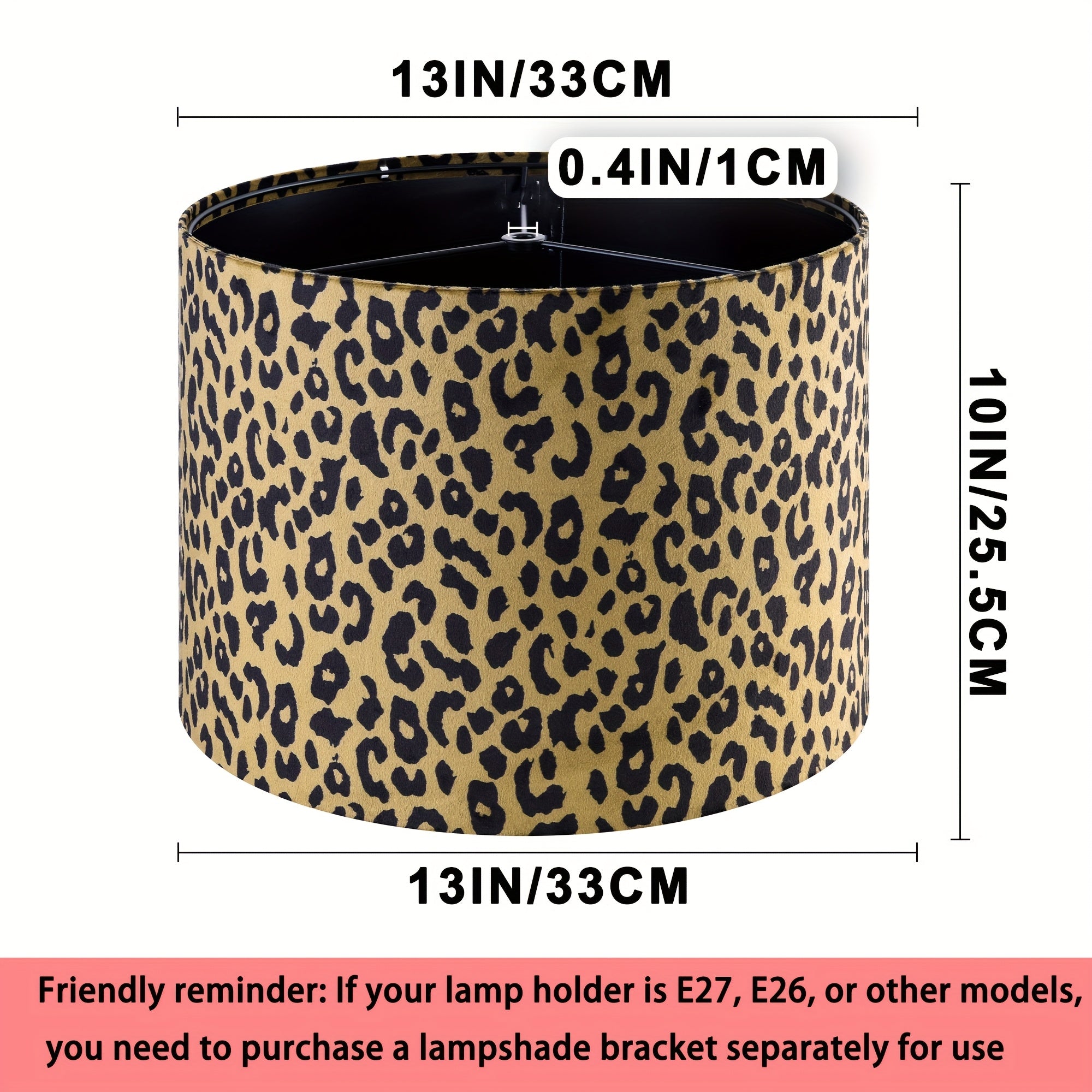 Drum Shaped Leopard Print Lampshade Set
