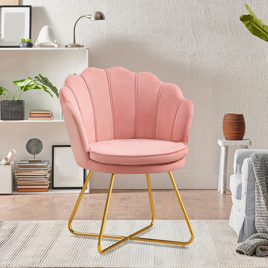 Shell Shape Velvet Dressing Chair
