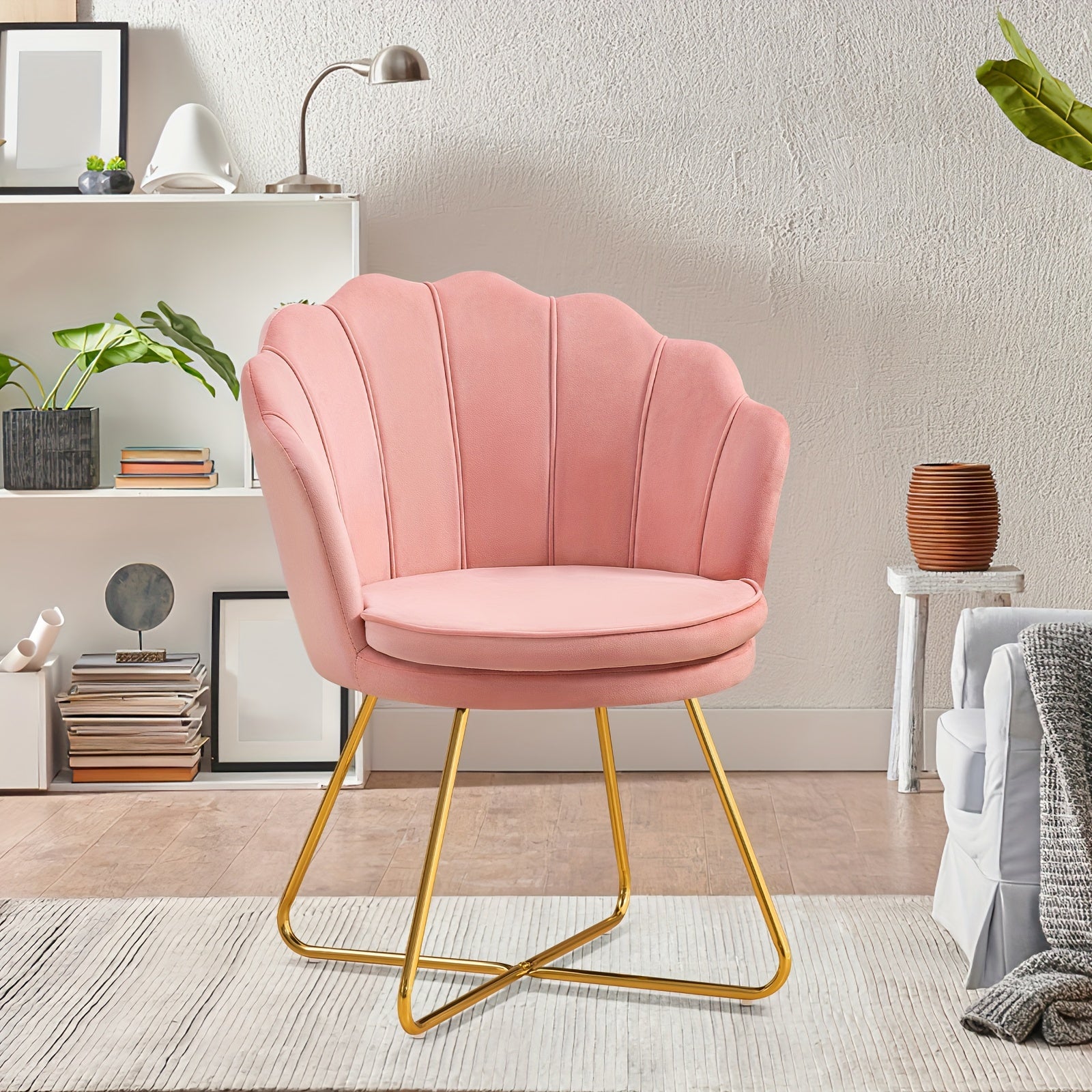 Shell Shape Velvet Dressing Chair