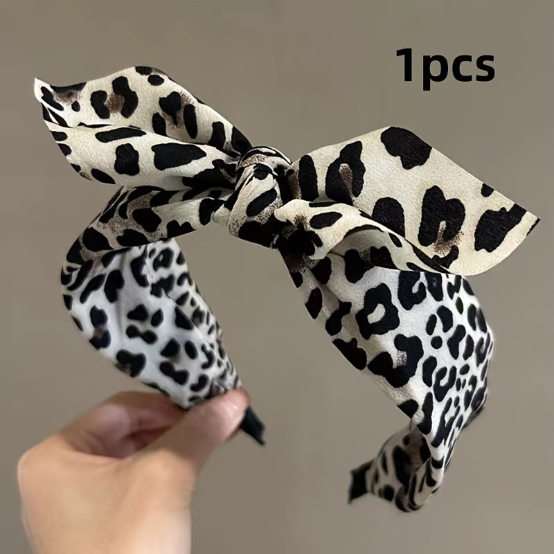Chic Leopard Print Bunny Ear Headband