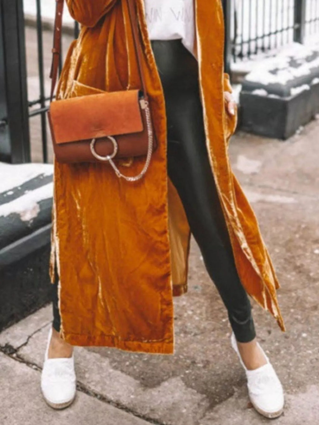 Open Front Long Sleeve Longline Cardigan