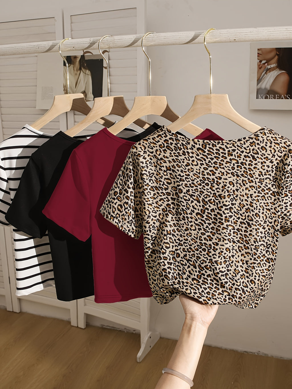{4pcs} Leopard Print T-Shirt