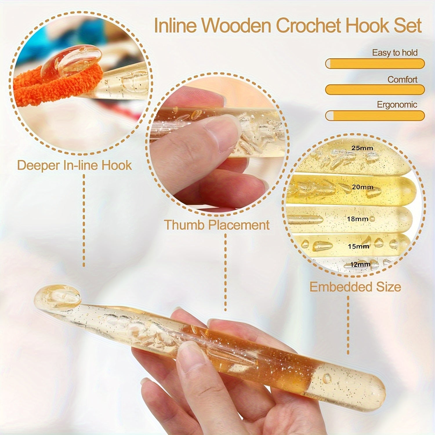 1pc/3pcs/5pcs Large Crochet Hook