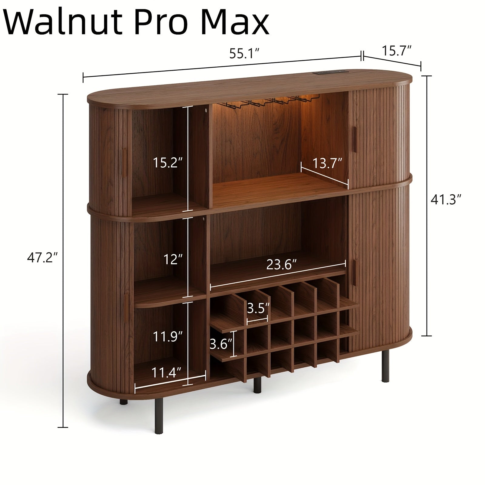 Wine Bar Cabinet with LED Light