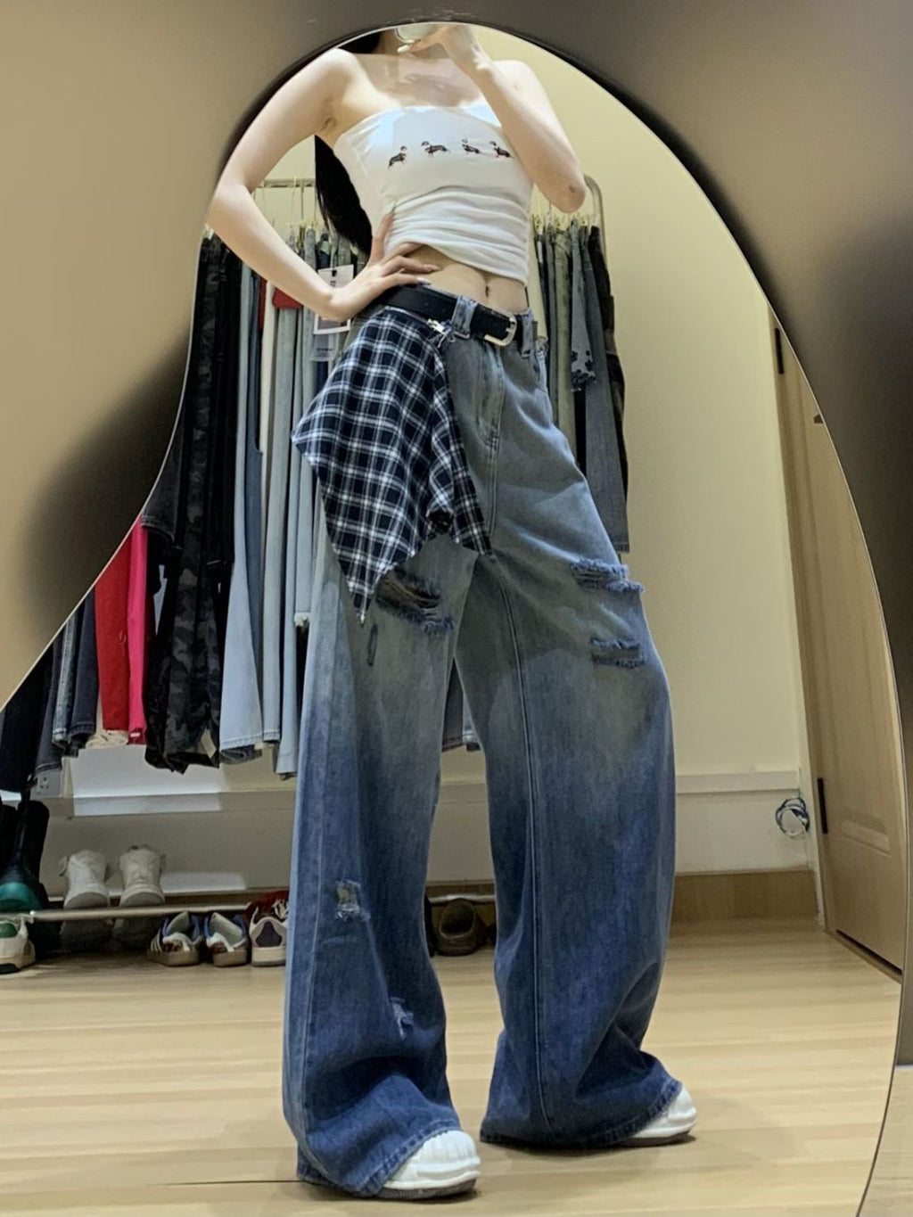 High-Waisted Wide-Leg Jeans