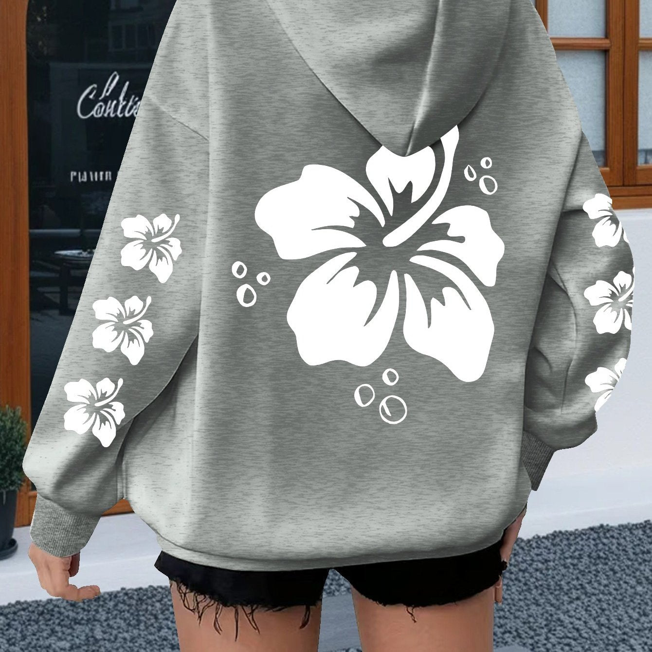 Floral Print Hoodie