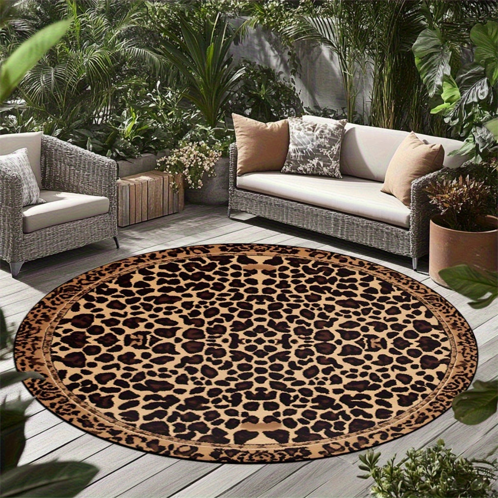 Leopard Print Round Mat