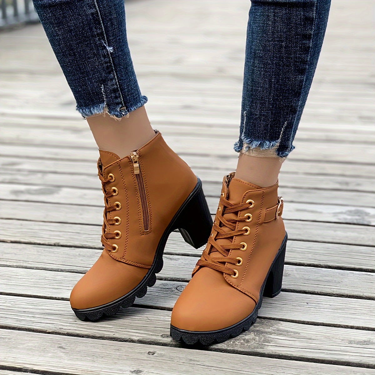 Chunky Heel Ankle Boots