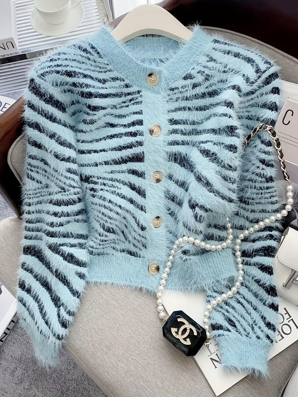 Black Stripe Winter Coat