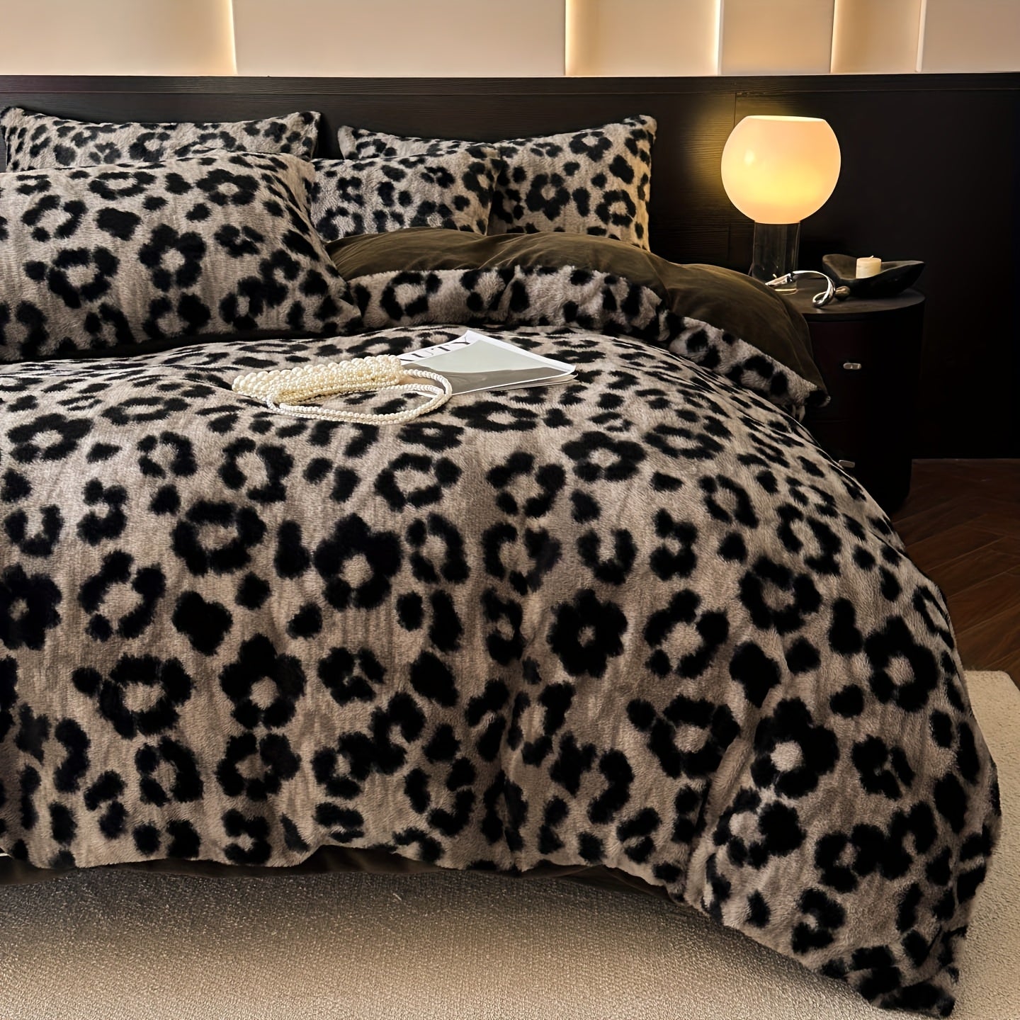 {3/4pcs} Leopard Print Duvet Cover and Bed Sheets