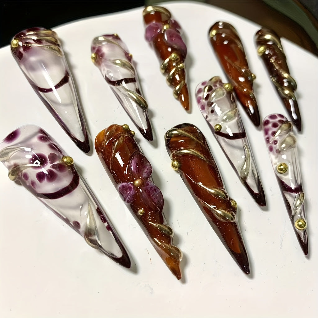 {10pcs} Handmade 3D Nail Extensions