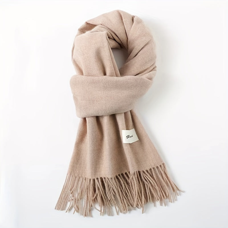 Solid Color Tassel Scarf