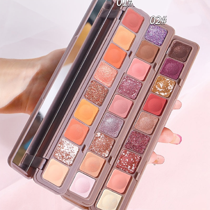 9-Color Glitter Eyeshadow Palette with Shimmer & Metallic Finishes