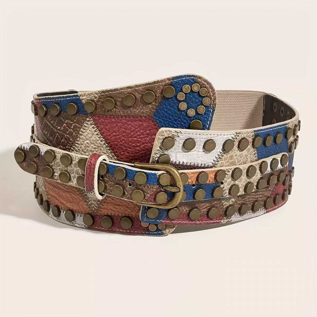 Vintage Preppy Embellished Waist Belt