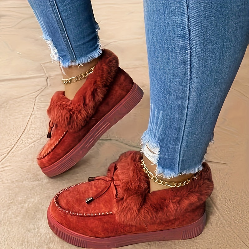 Snow Boots with Plush Faux Collar