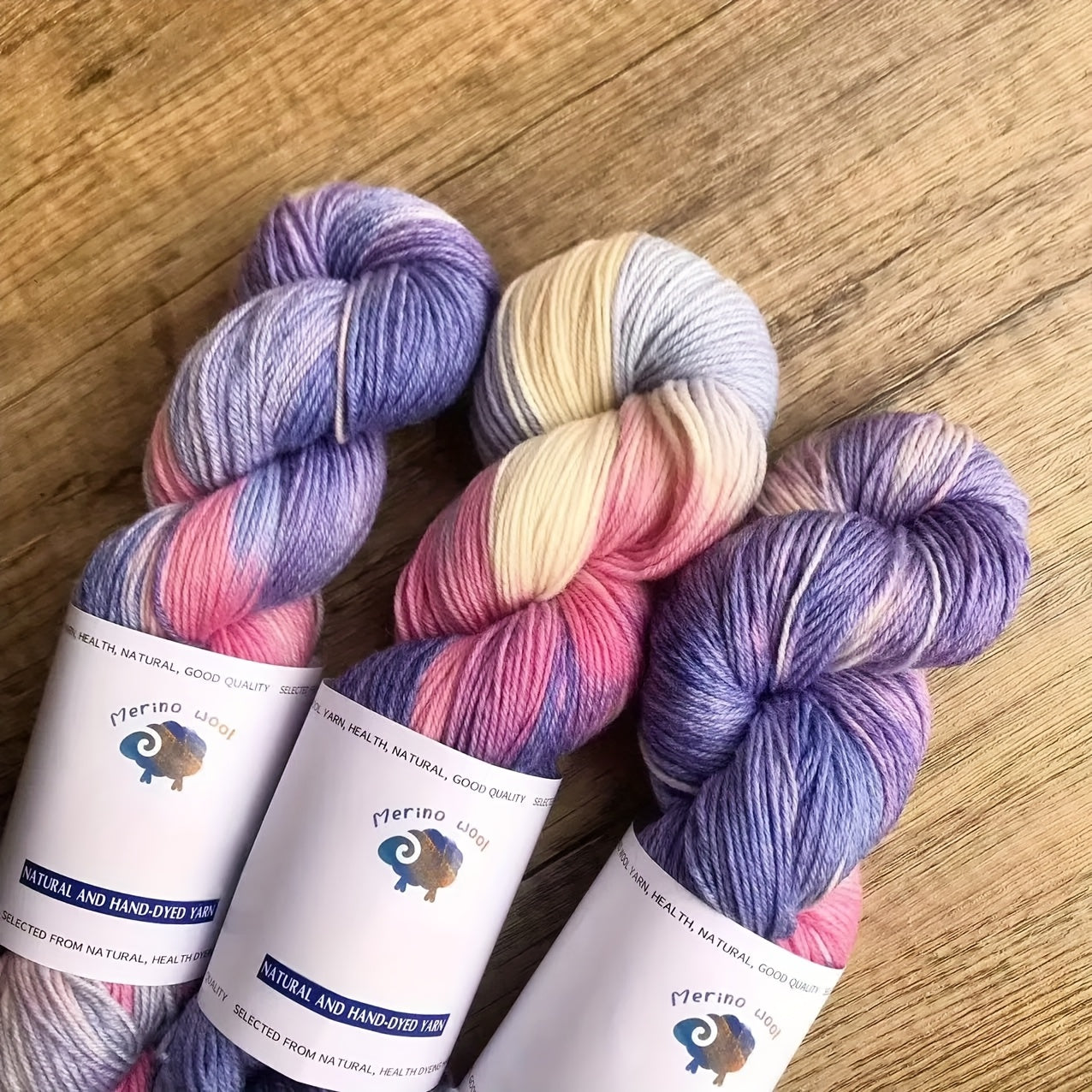 {3pcs} Hand-dyed Wool Yarn